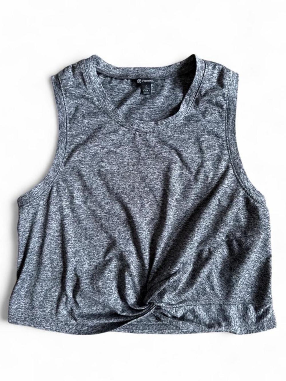 Versona Heather Gray Twist-Hem Cropped Tank